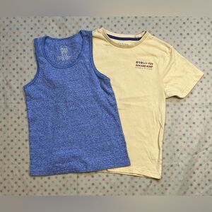 Sz 7 Denim & Flower Yellow Surf Shirt Faded Glory blue tank top